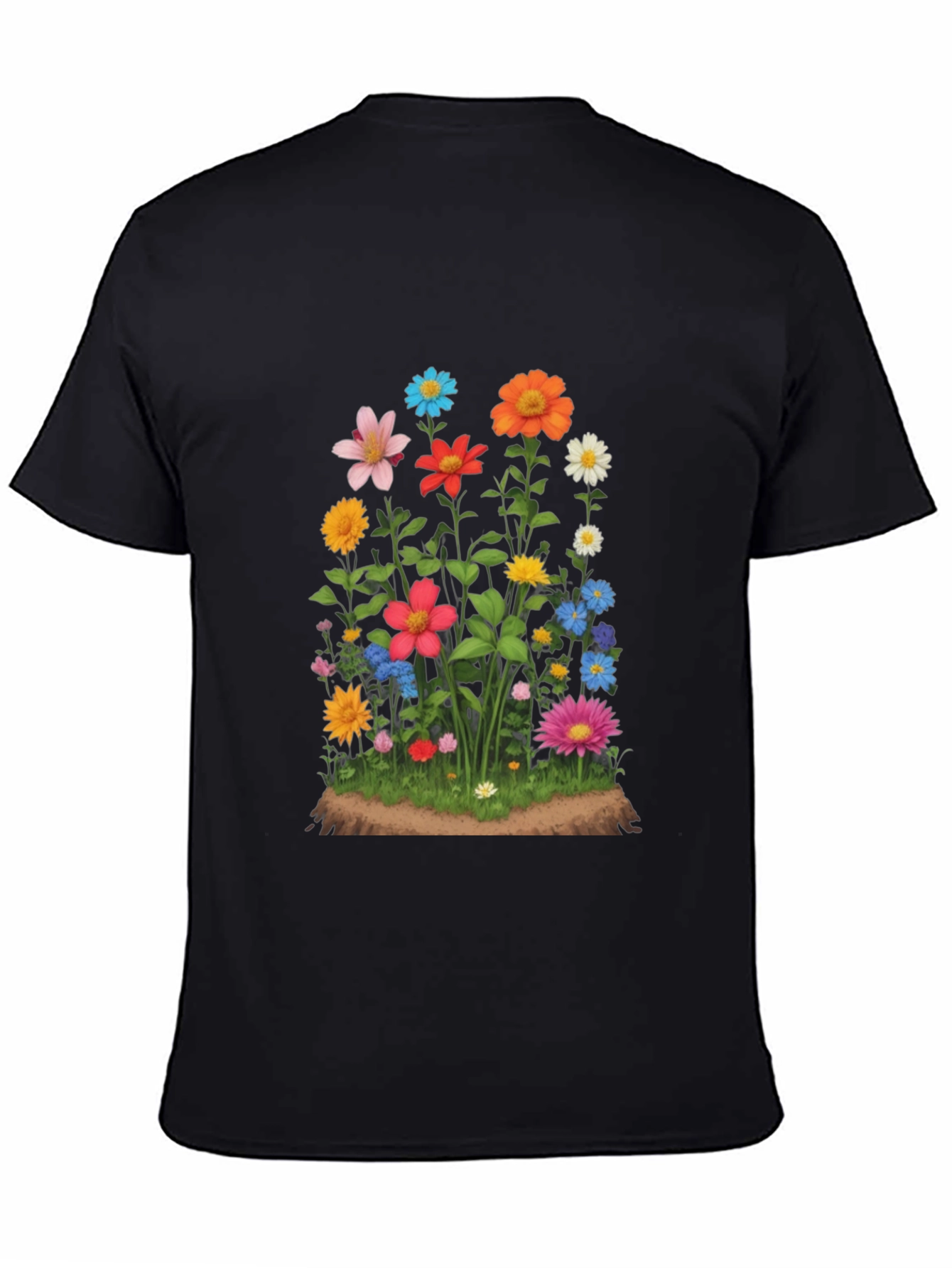 Floral Print Black T-Shirt