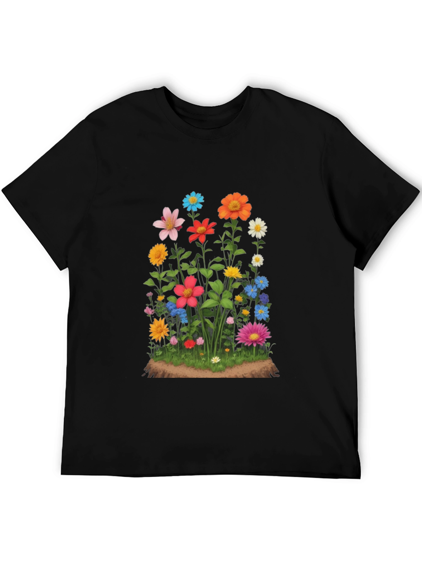 Floral Print Black T-Shirt