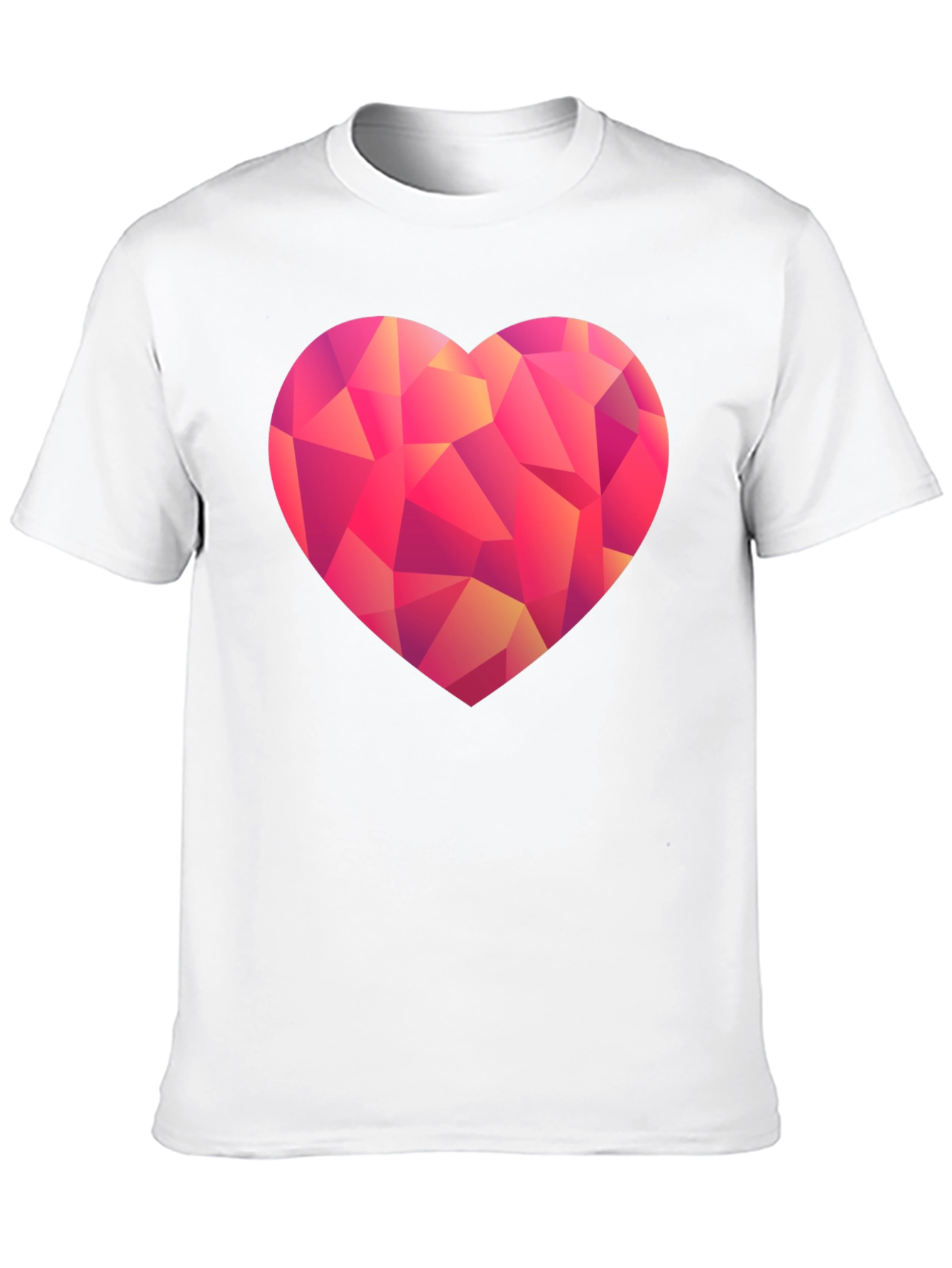 Geometric Heart Graphic T-Shirt - Black