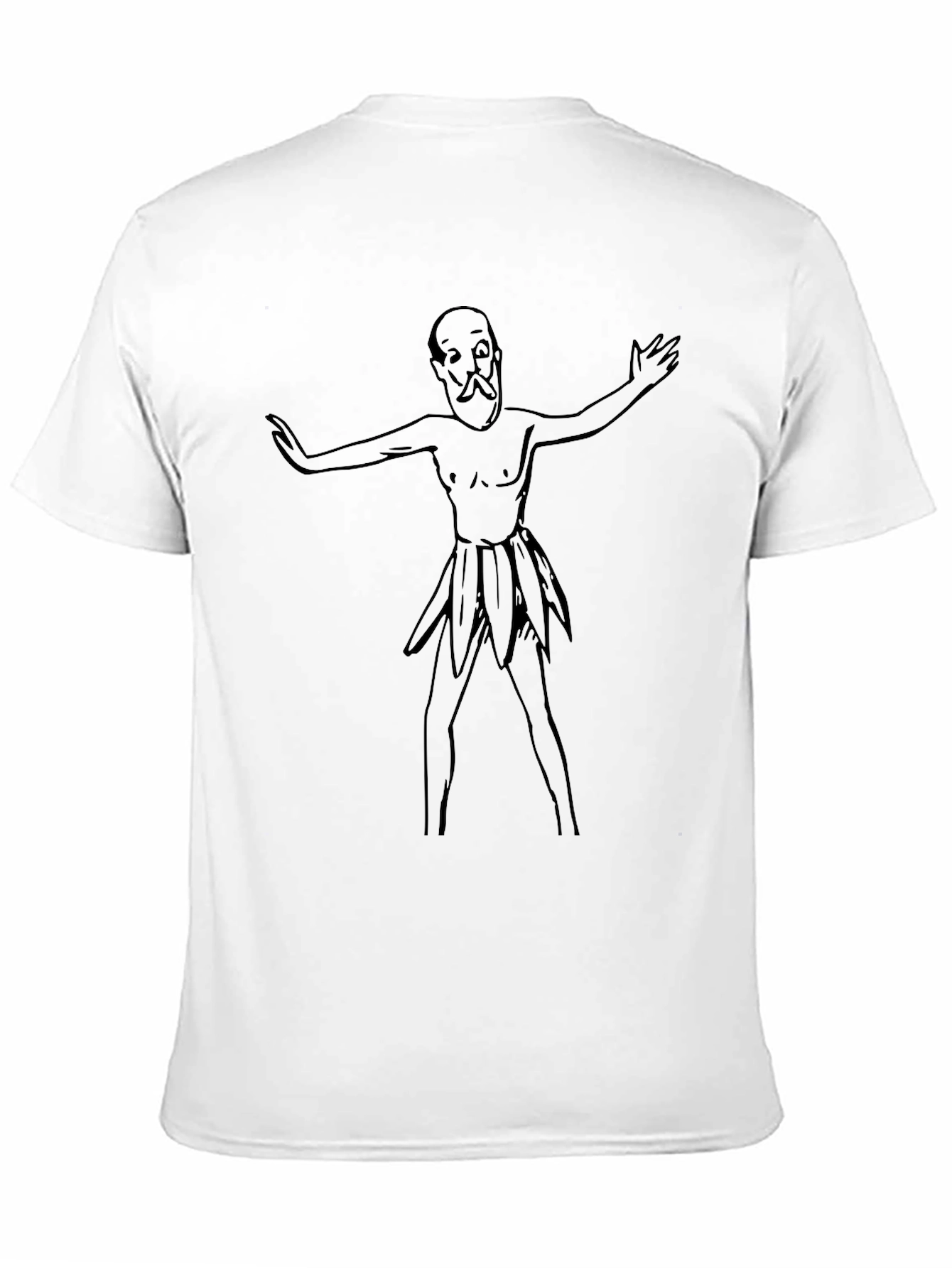 Humorous Cartoon Man Black T-Shirt