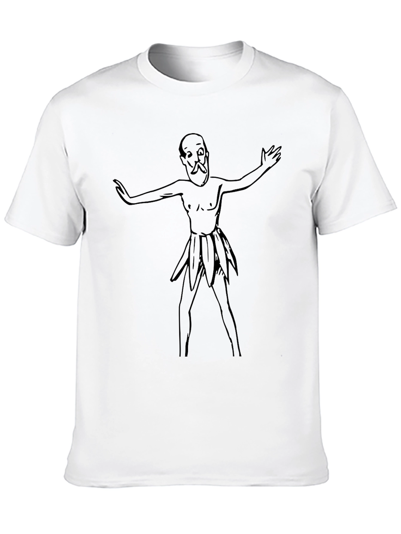 Humorous Cartoon Man Black T-Shirt