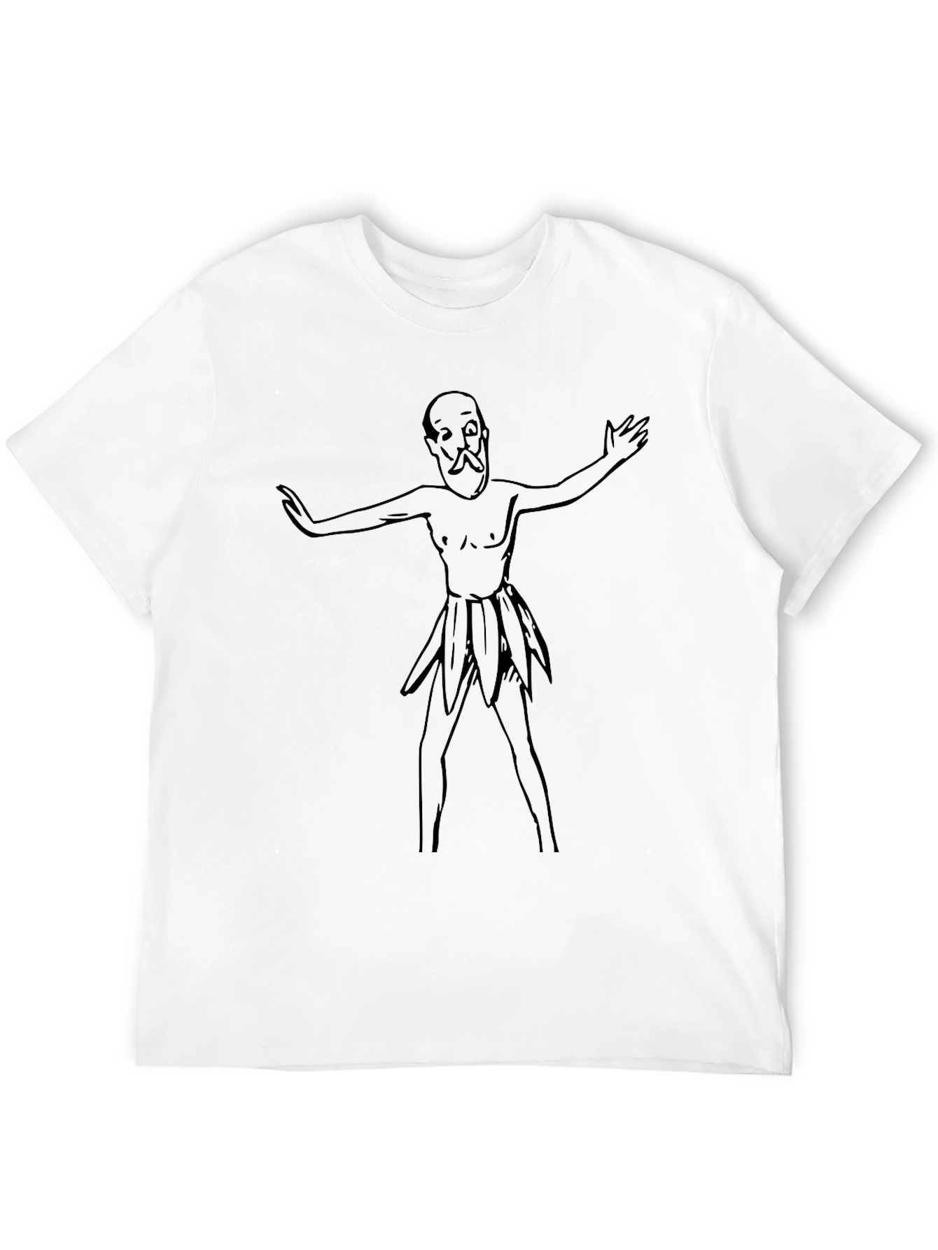 Humorous Cartoon Man Black T-Shirt