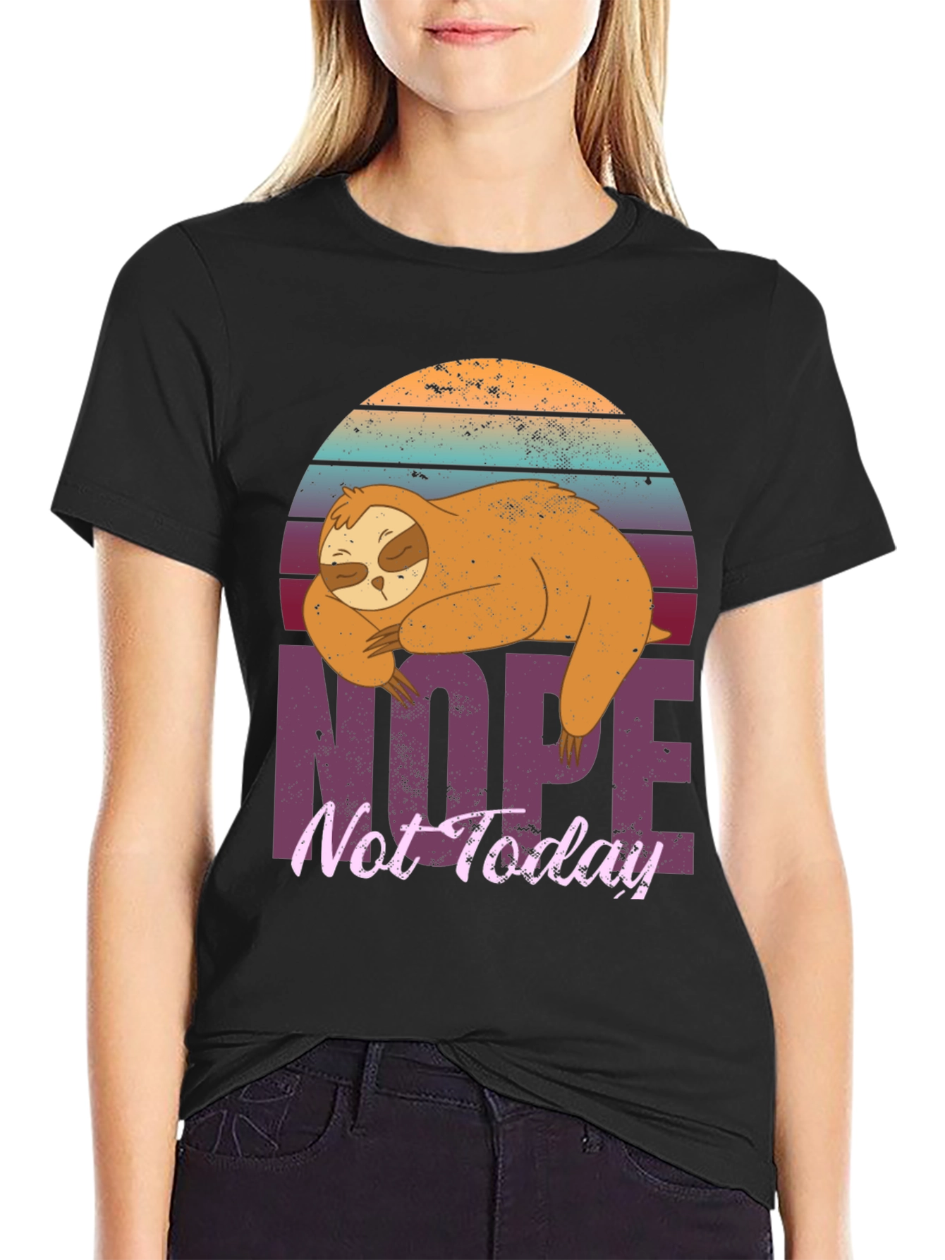 Sloth Nope Not Today Graphic T-Shirt