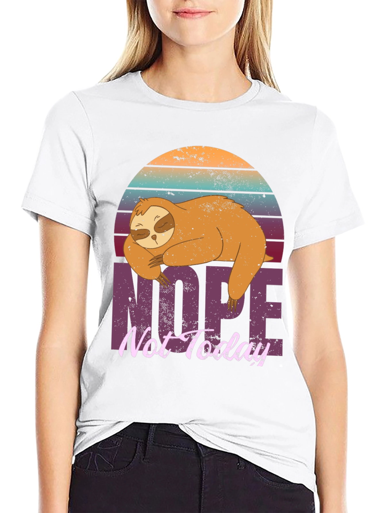 Sloth Nope Not Today Graphic T-Shirt