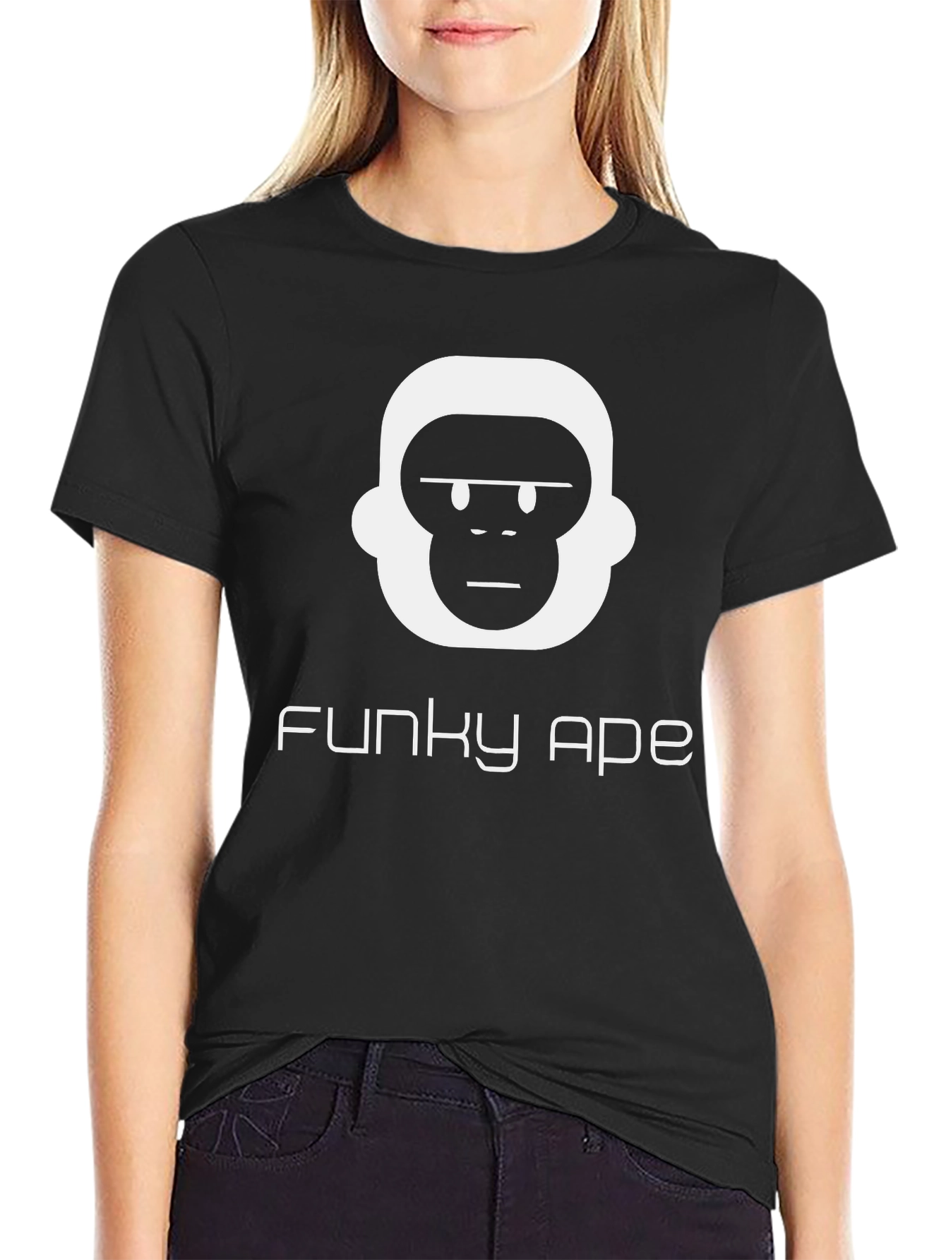 Funky Ape Black Graphic Tee - Modern Casual Style