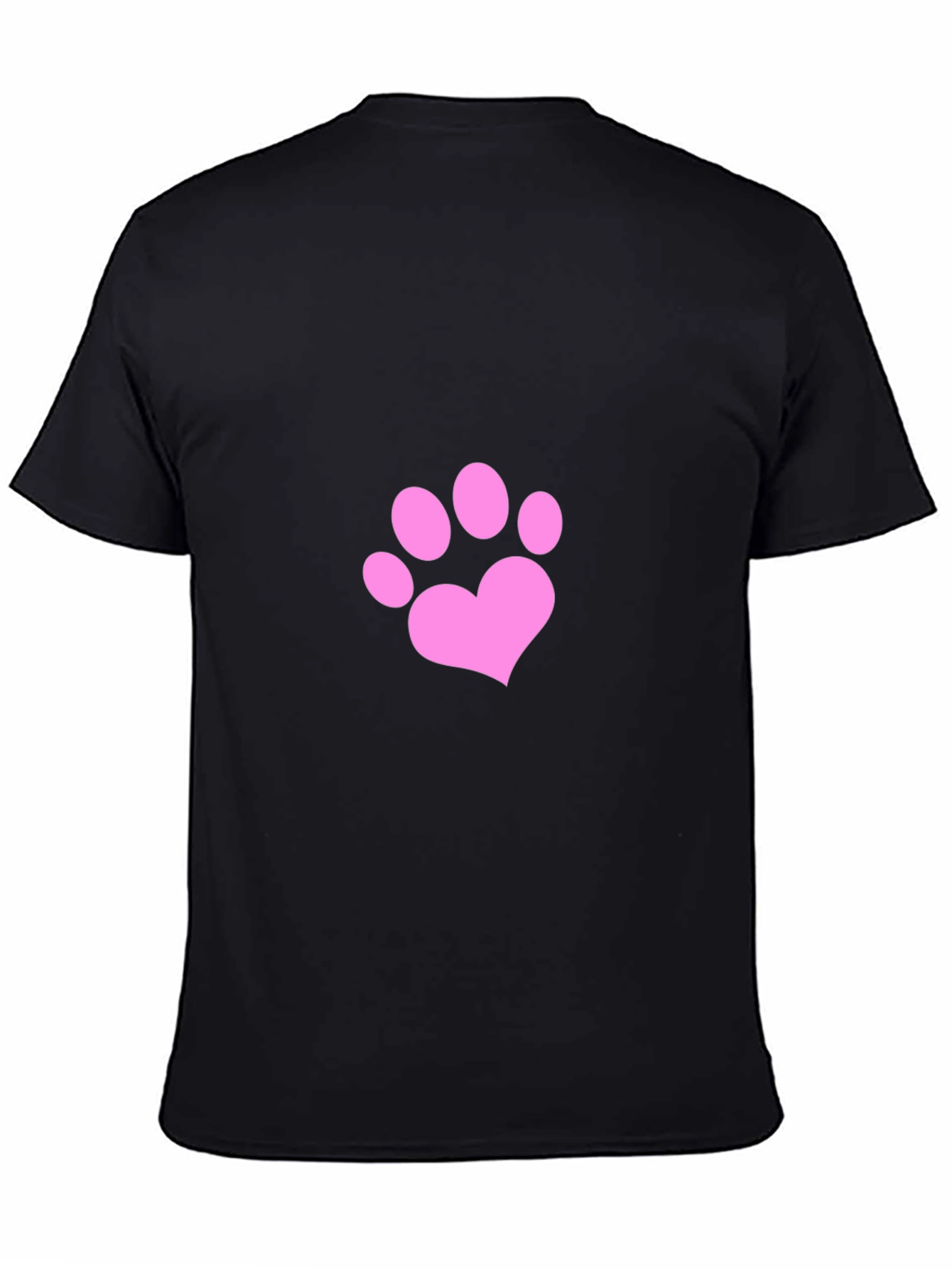 Paw Print Heart T-Shirt - Black Casual Wear