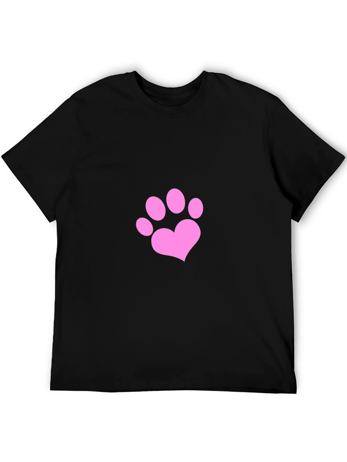 Paw Print Heart T-Shirt - Black Casual Wear