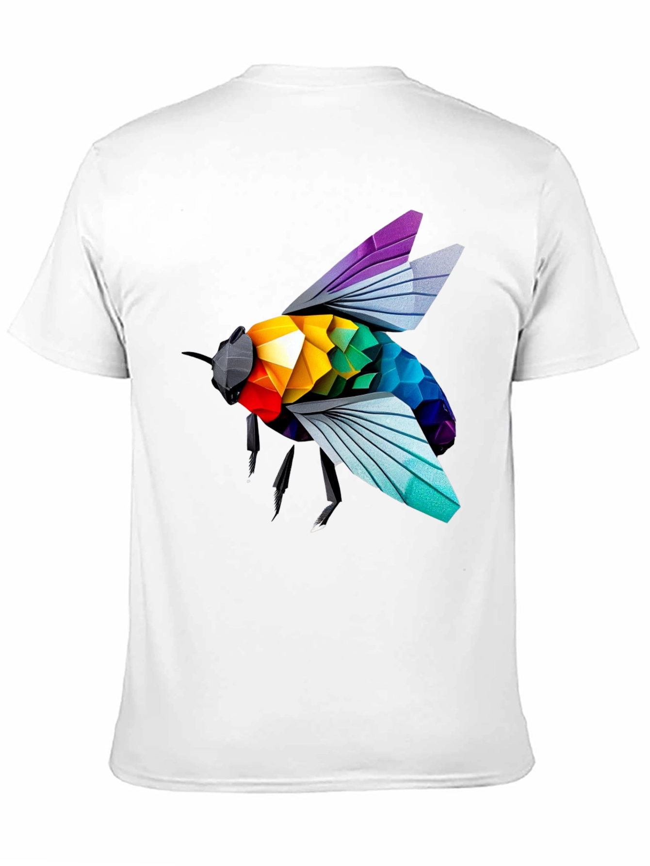 Rainbow Bee Graphic T-Shirt - Stylish Black Tee