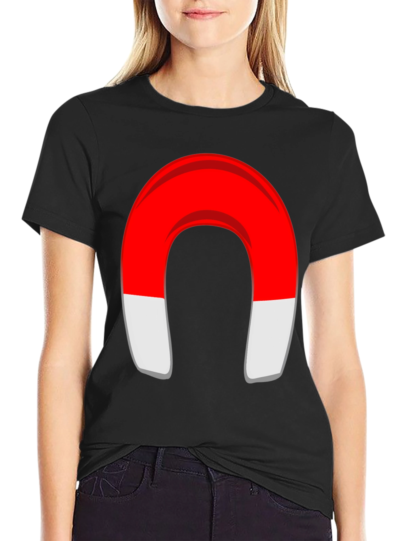 Magnet Graphic T-Shirt - Black Cotton Blend Tee