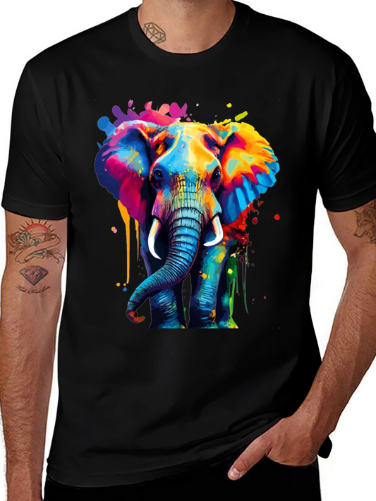 Vibrant Elephant Graphic T-Shirt