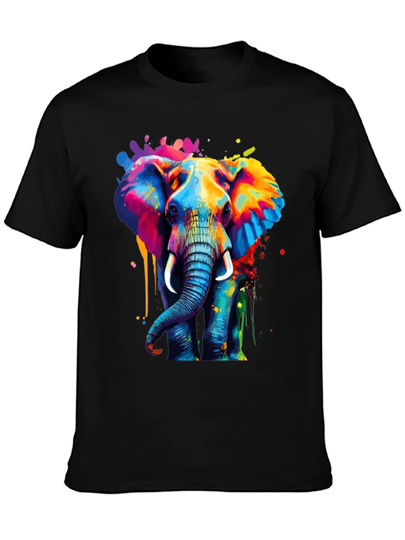 Vibrant Elephant Graphic T-Shirt