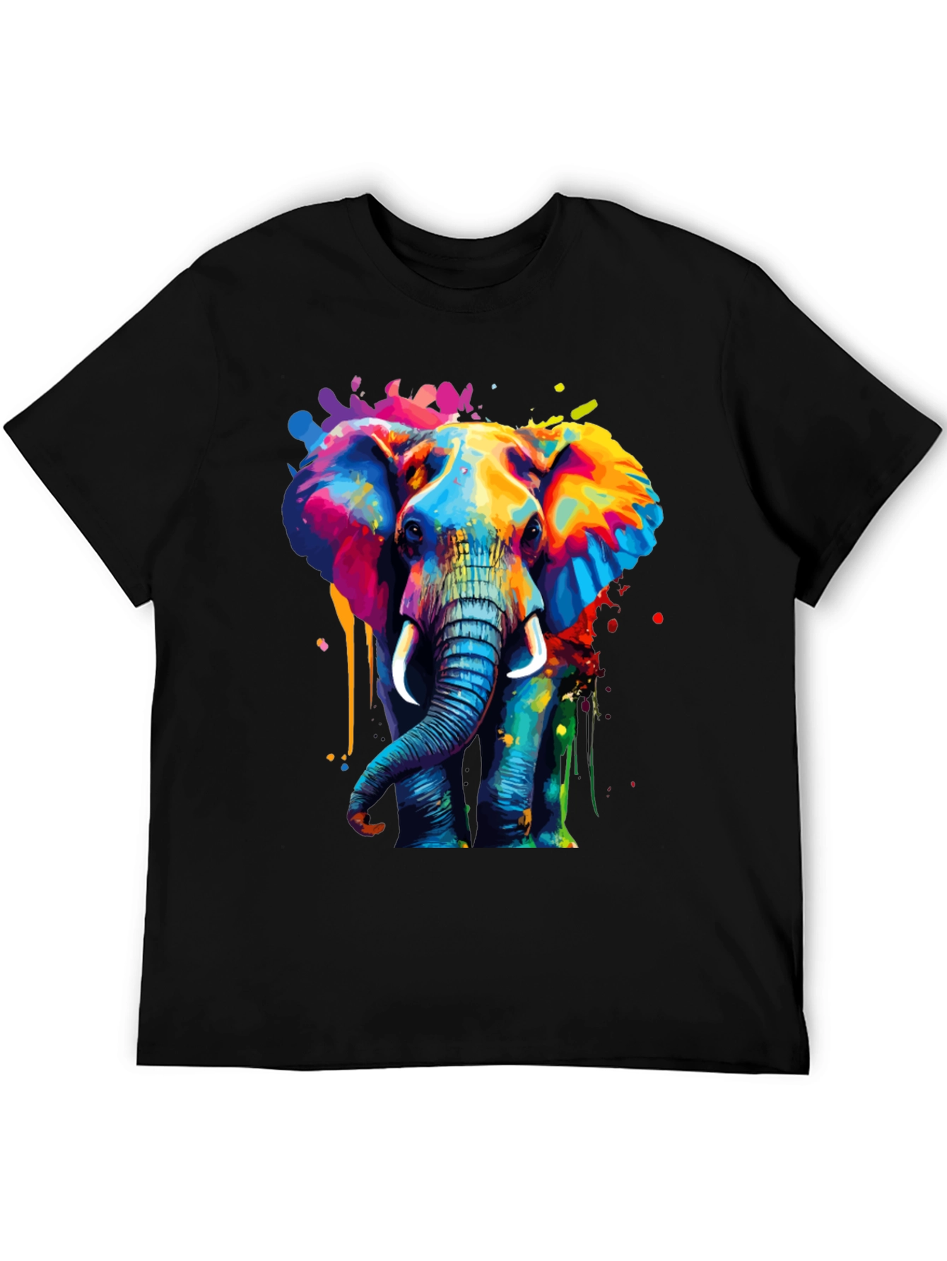 Vibrant Elephant Graphic T-Shirt