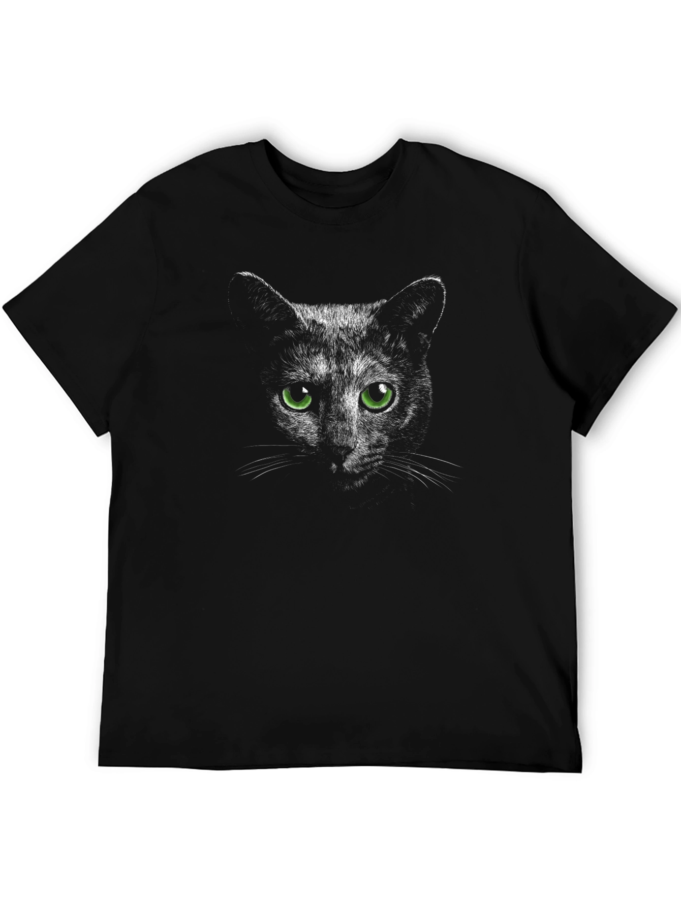 Black Cat Green Eyes T-Shirt