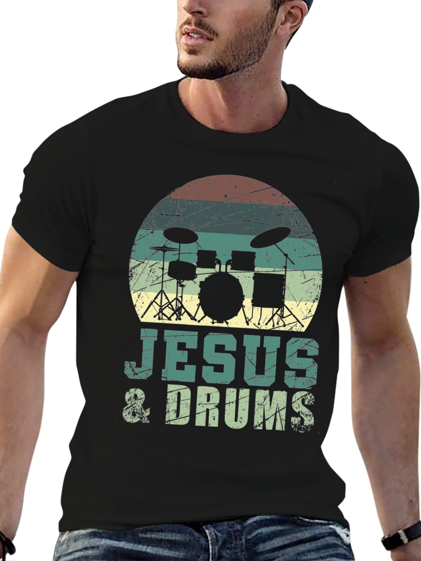 Jesus & Drums T-Shirt - Christian Drummer Tee