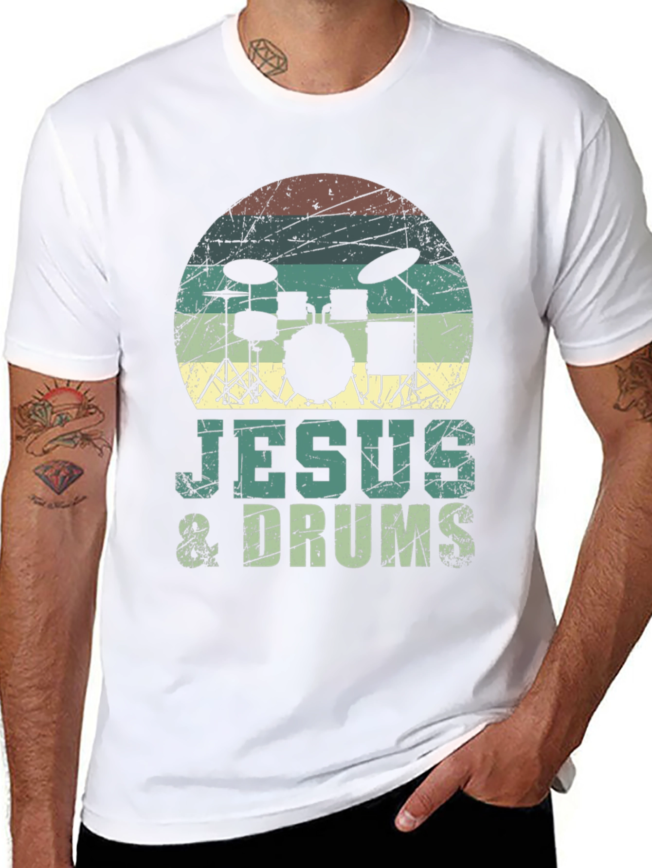Jesus & Drums T-Shirt - Christian Drummer Tee