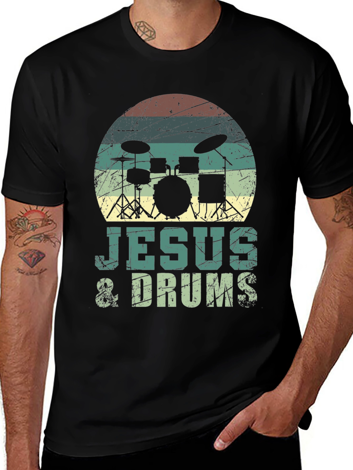 Jesus & Drums T-Shirt - Christian Drummer Tee