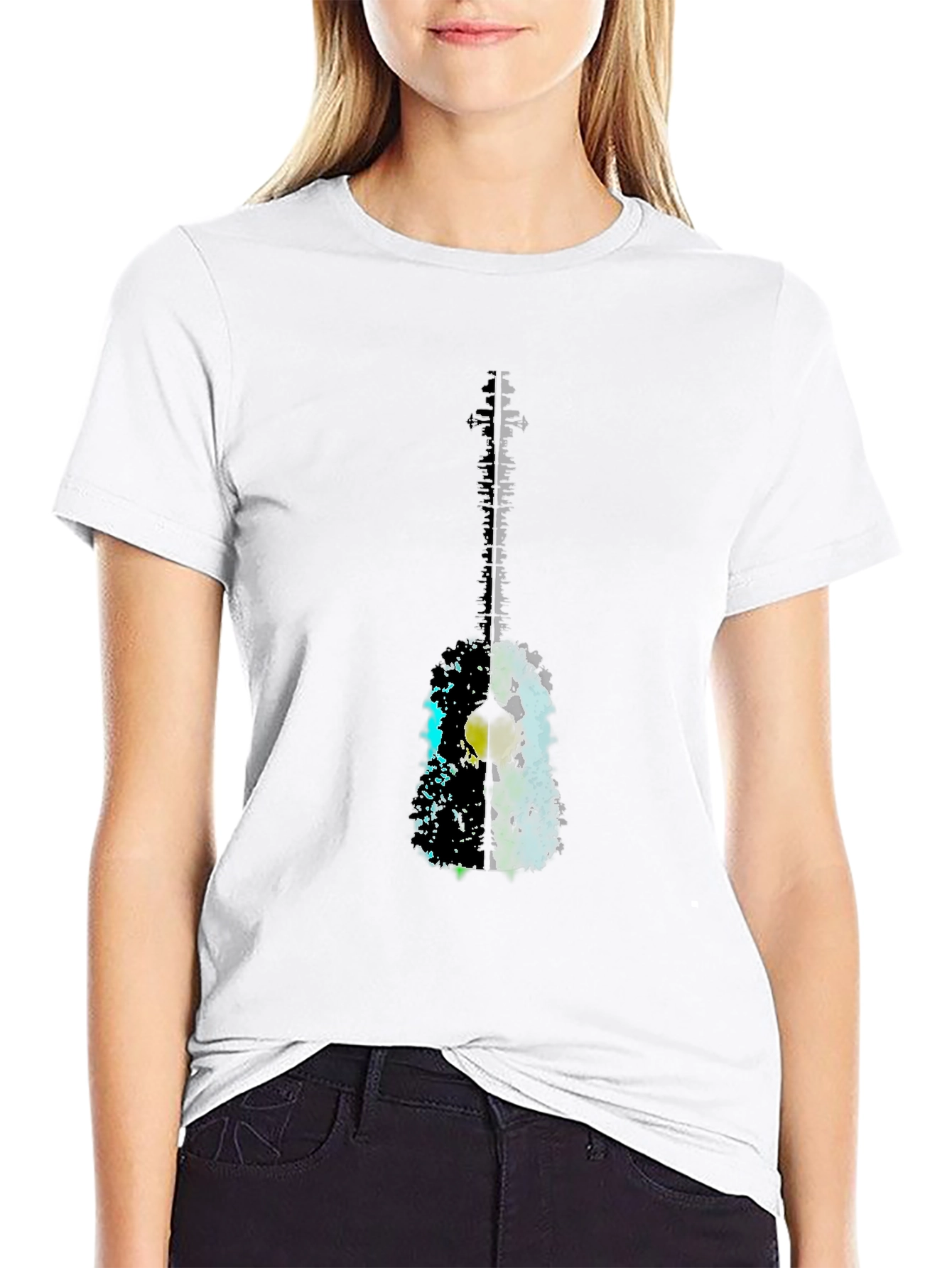 Guitar Graphic Black T-Shirt