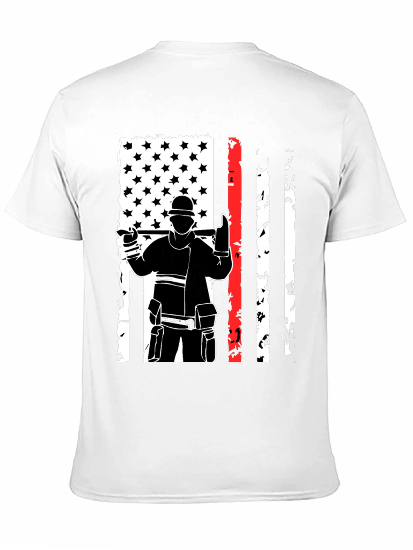 Firefighter USA Flag Graphic Tee - Black