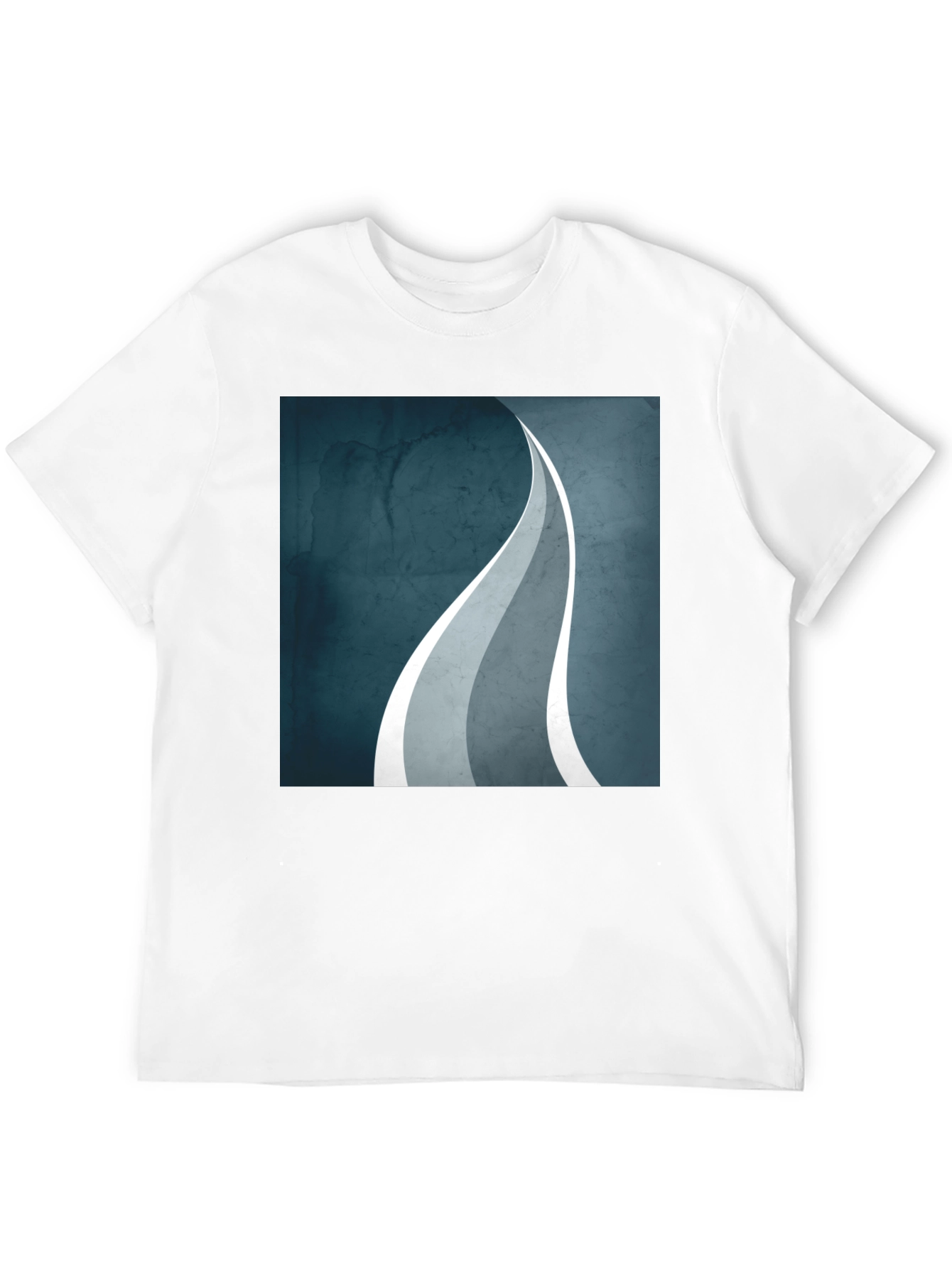 Abstract Wave Graphic Black T-Shirt