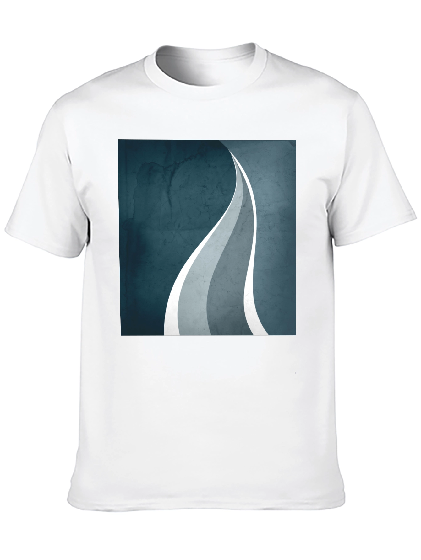 Abstract Wave Graphic Black T-Shirt