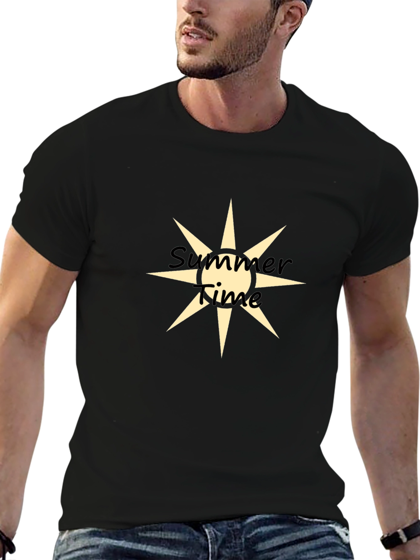 Summer Time Graphic Tee - Mens Black T-Shirt