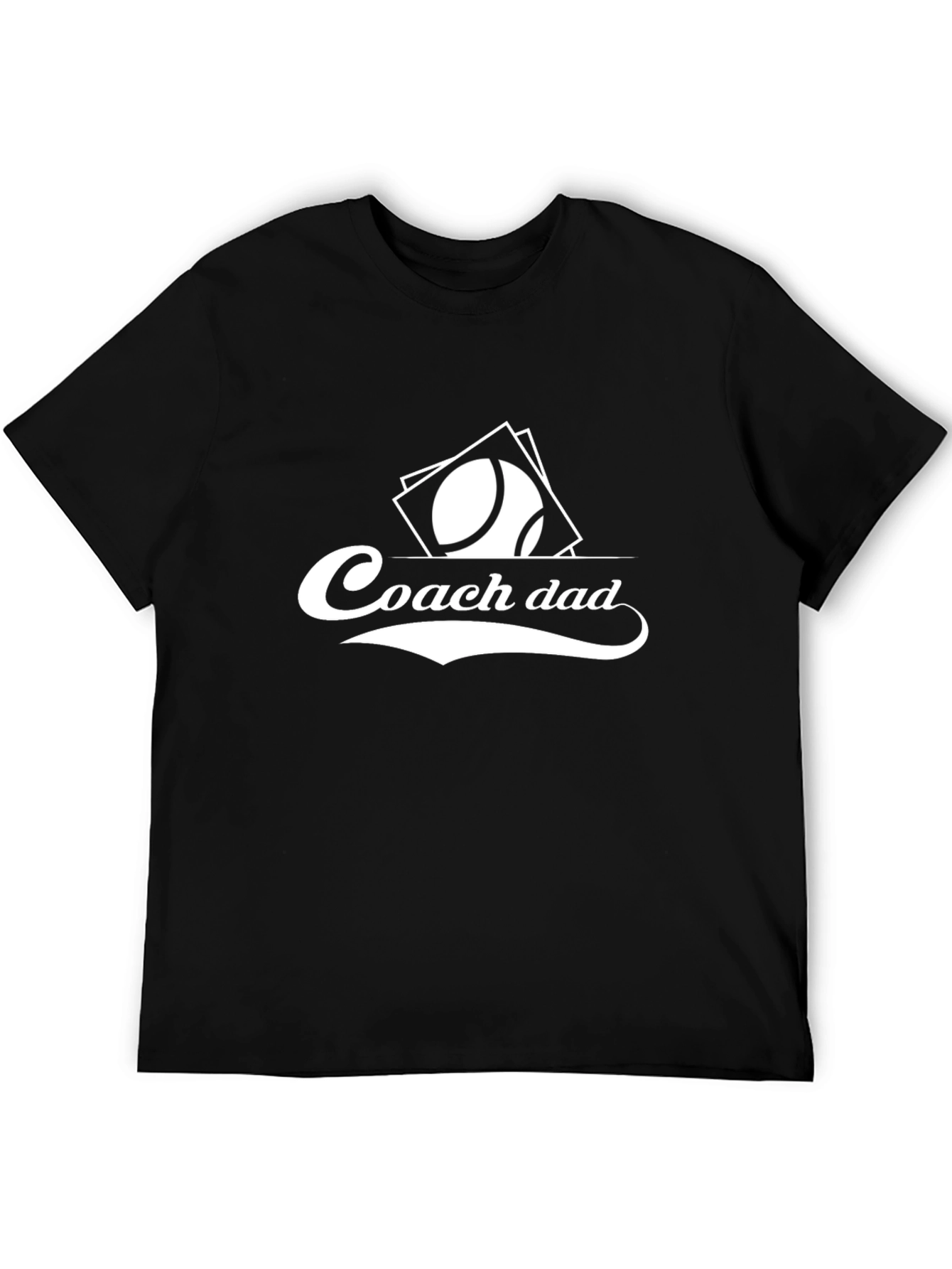 Coach Dad Graphic Tee - Black Cotton T-Shirt
