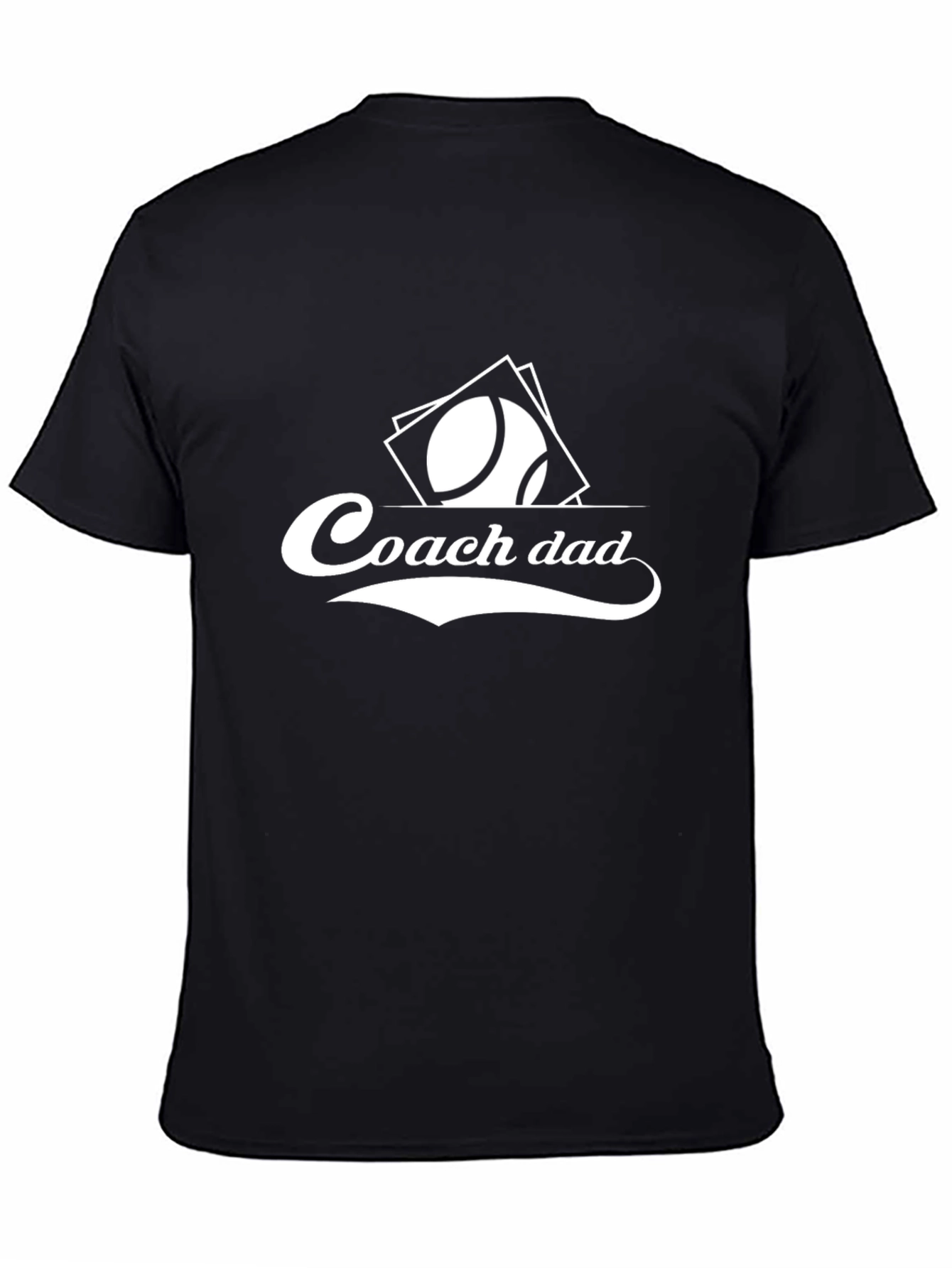 Coach Dad Graphic Tee - Black Cotton T-Shirt