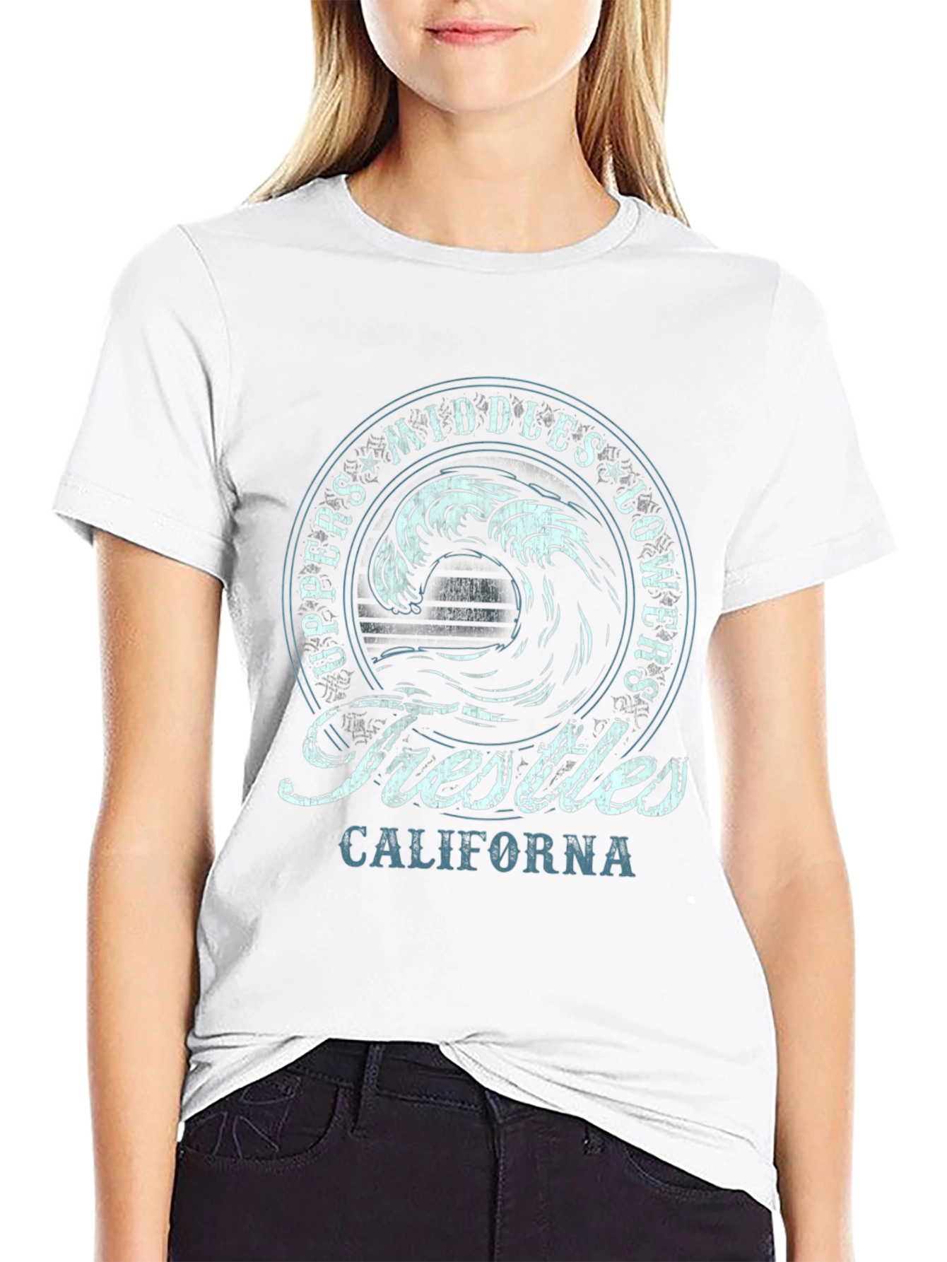 Trestles California Wave Graphic T-Shirt - Black
