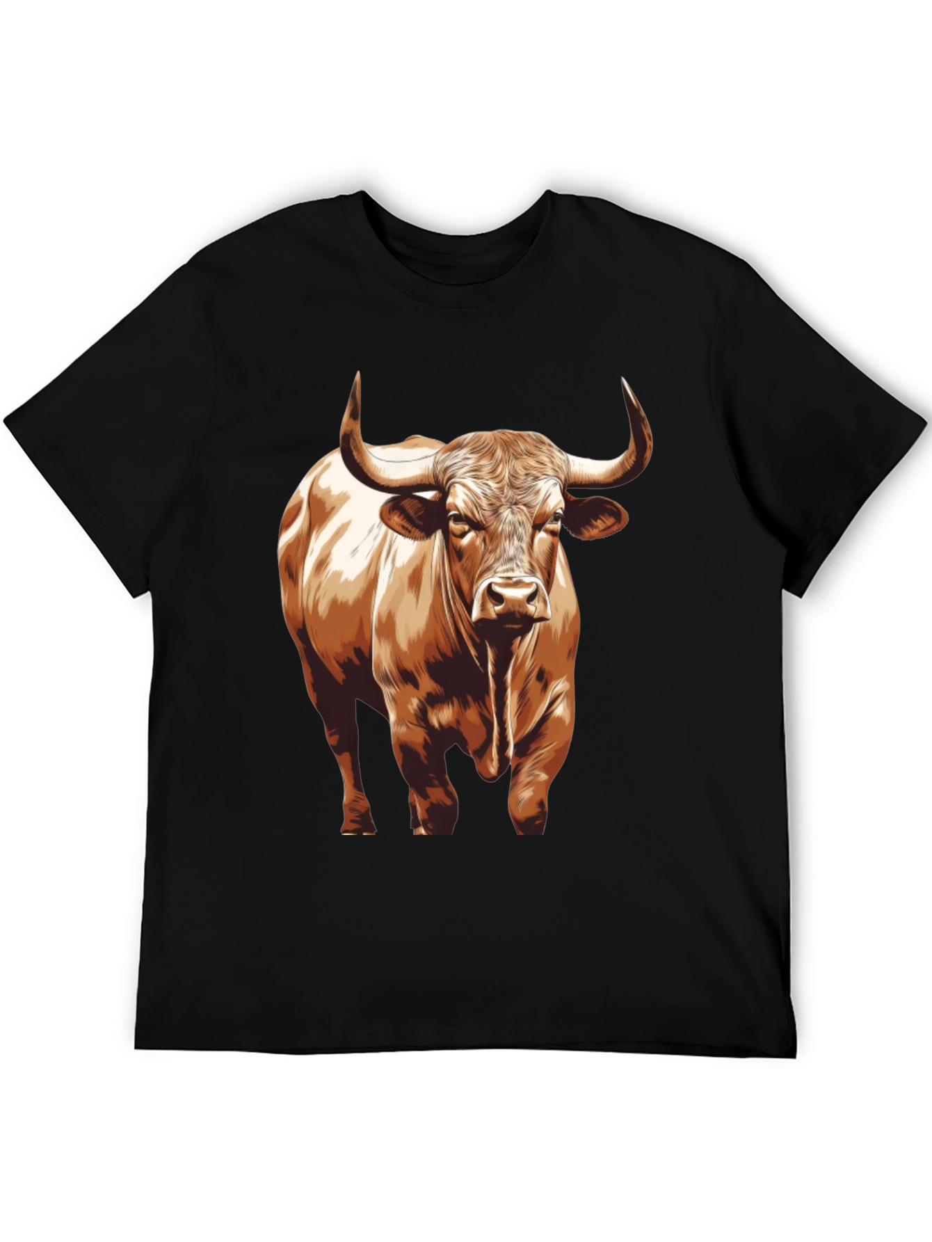 Bull Graphic T-Shirt - Black Cotton Tee