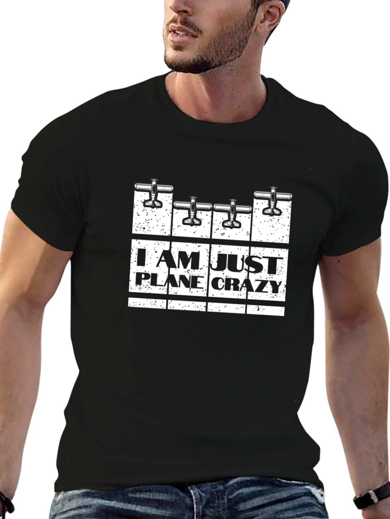 Plane Crazy Graphic Tee - Aviation Enthusiast Shirt