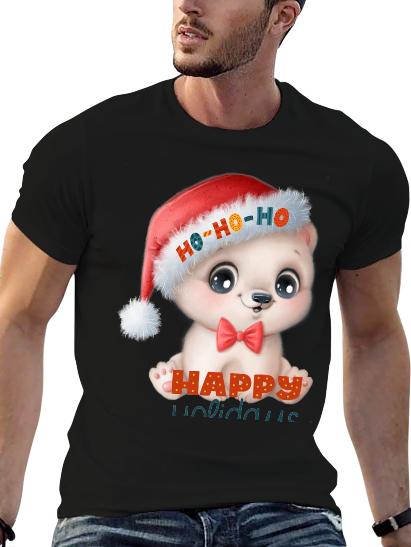 Happy Holidays Cute Bear Christmas T-Shirt