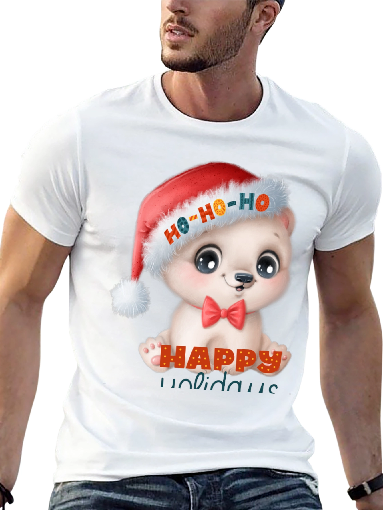 Happy Holidays Cute Bear Christmas T-Shirt