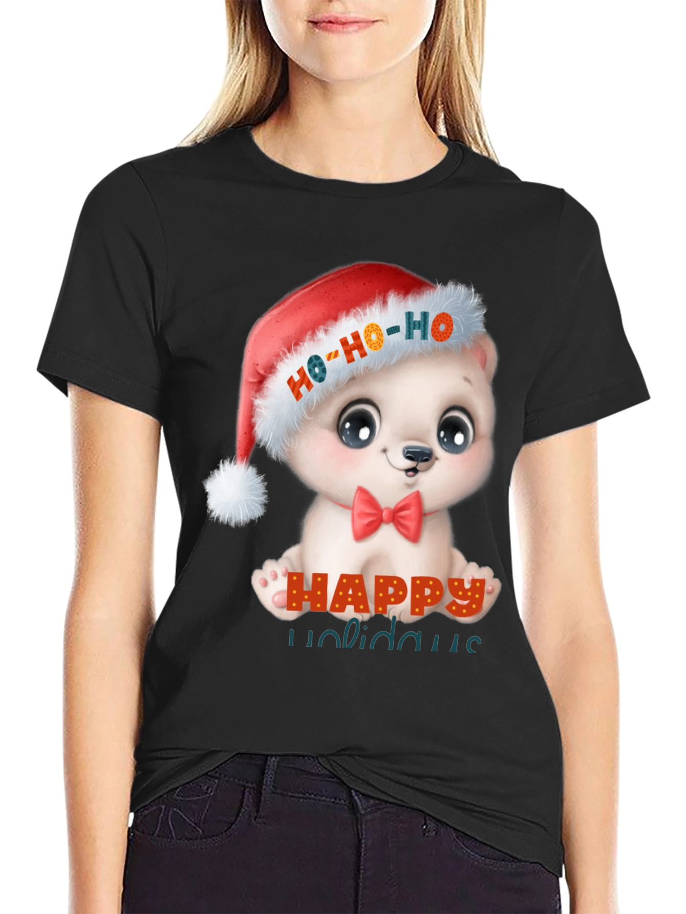 Happy Holidays Cute Bear Christmas T-Shirt