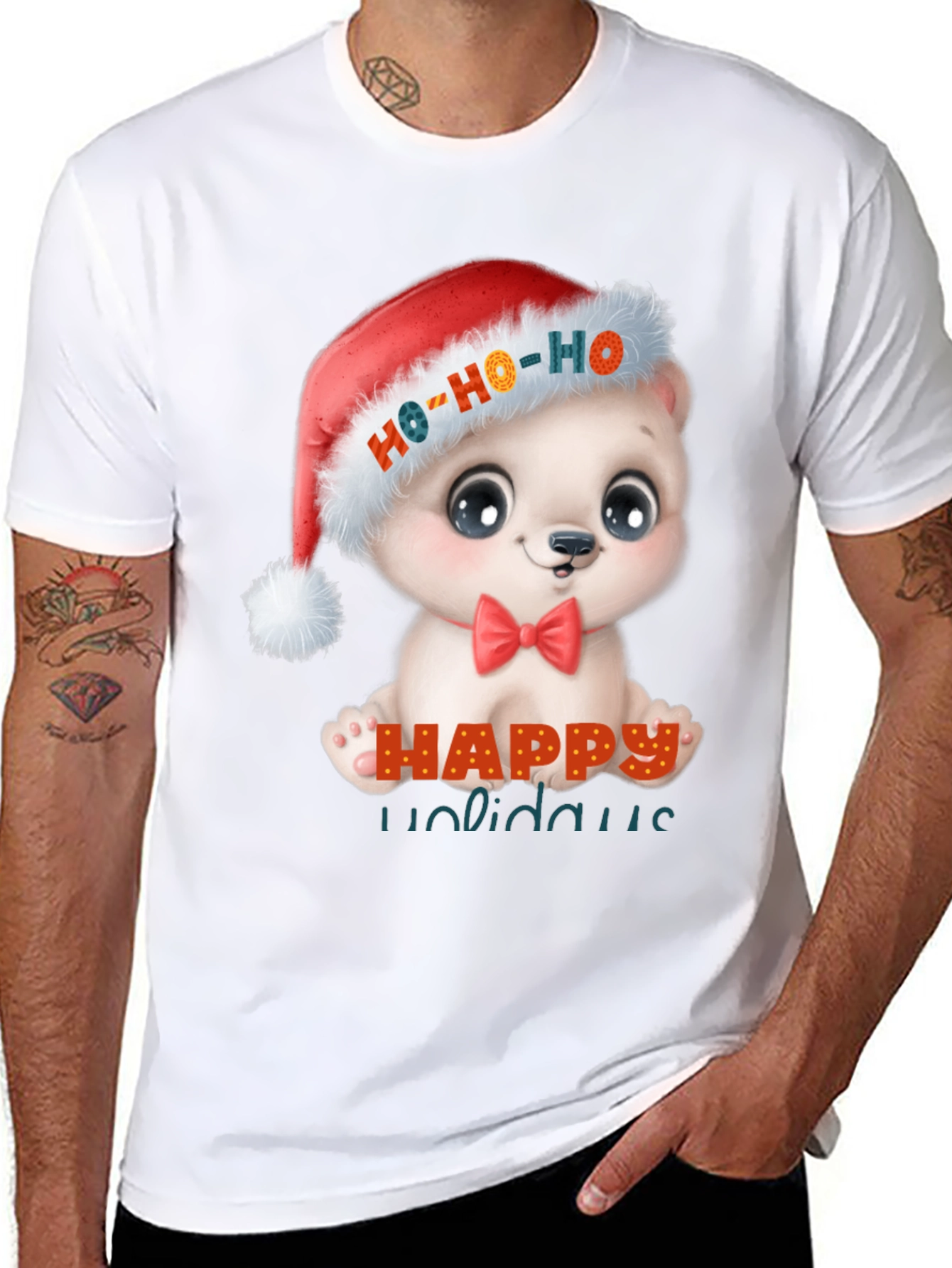 Happy Holidays Cute Bear Christmas T-Shirt