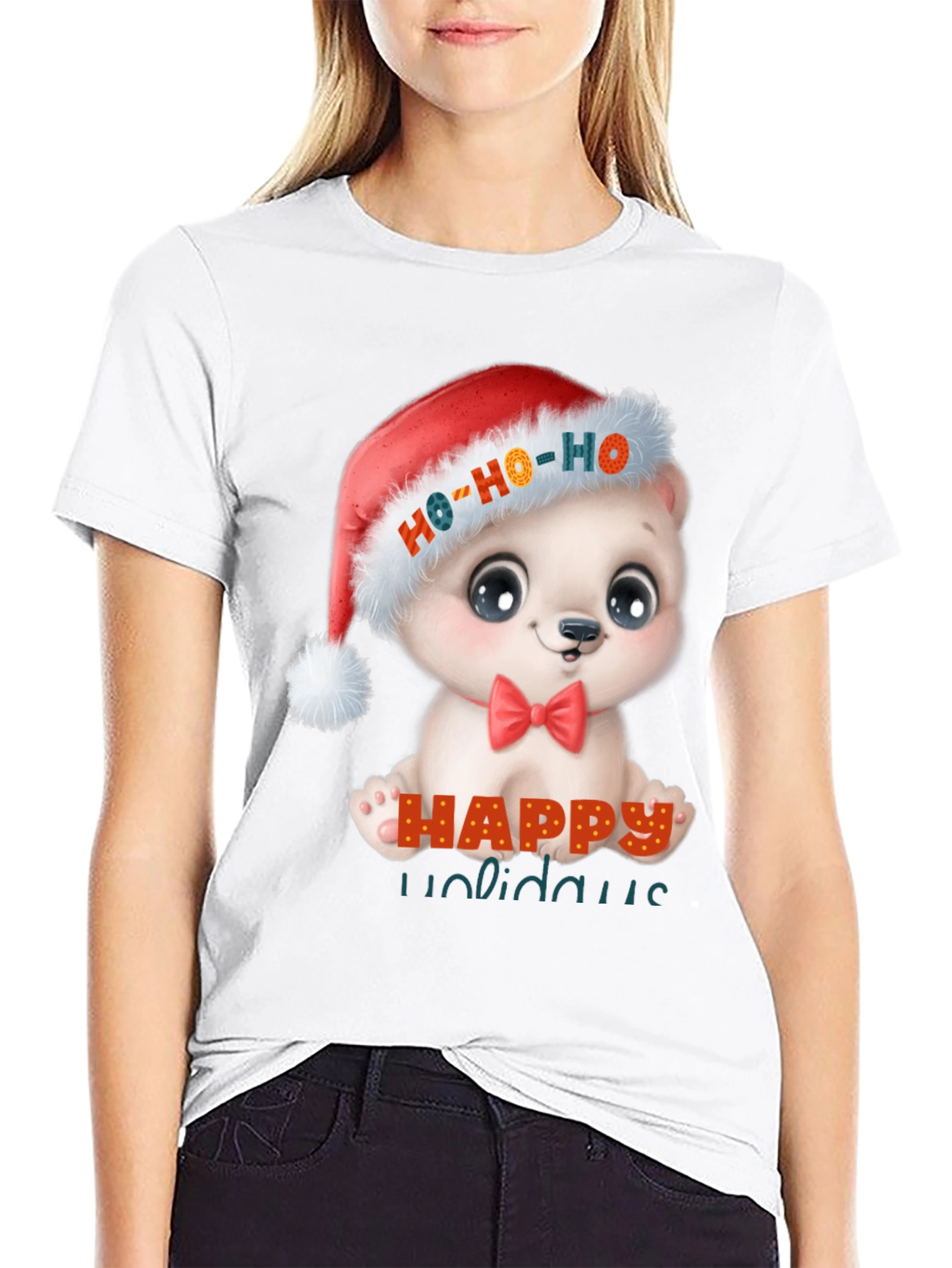 Happy Holidays Cute Bear Christmas T-Shirt