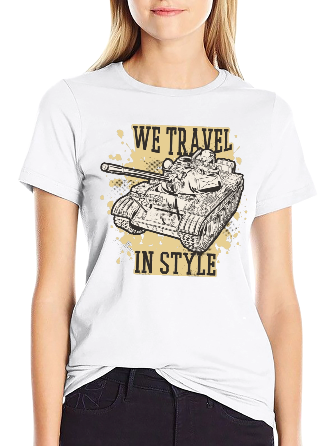 We Travel In Style Black Tank T-Shirt