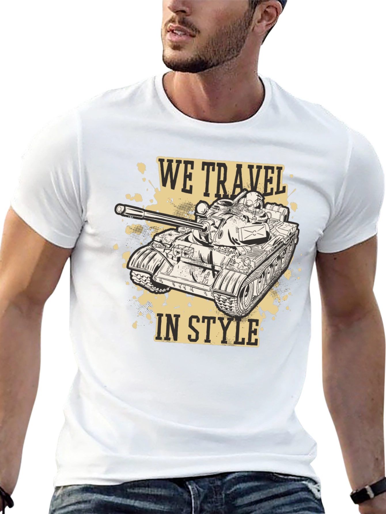 We Travel In Style Black Tank T-Shirt