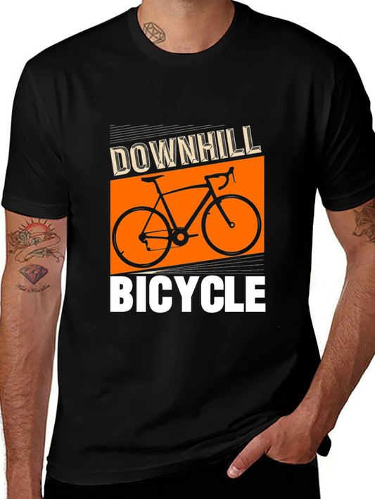 Downhill Bicycle Graphic Tee - Stylish Black T-Shirt