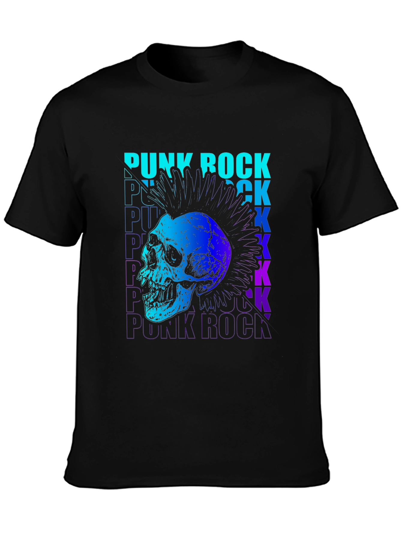 Punk Rock Skull Graphic T-Shirt