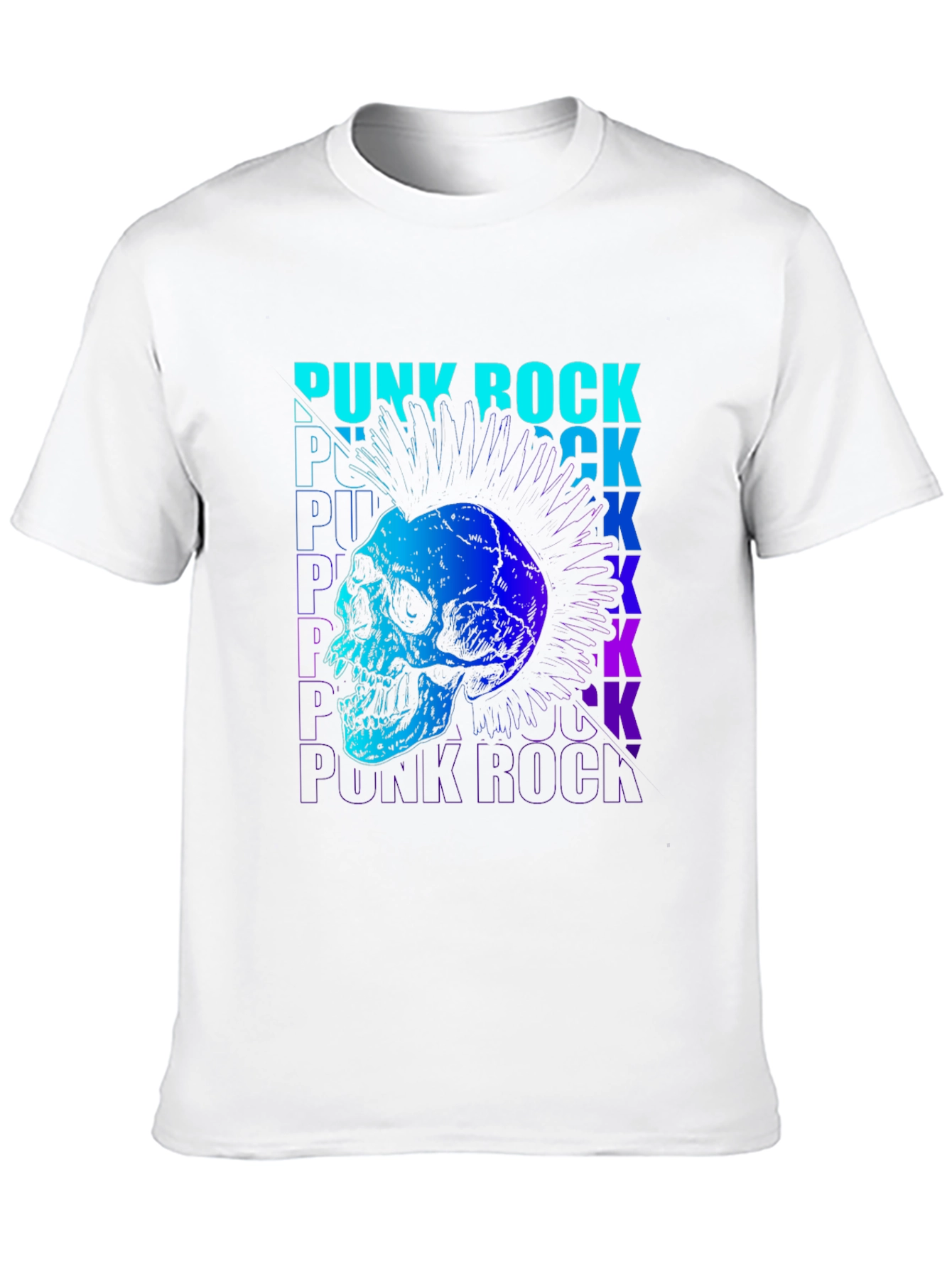 Punk Rock Skull Graphic T-Shirt