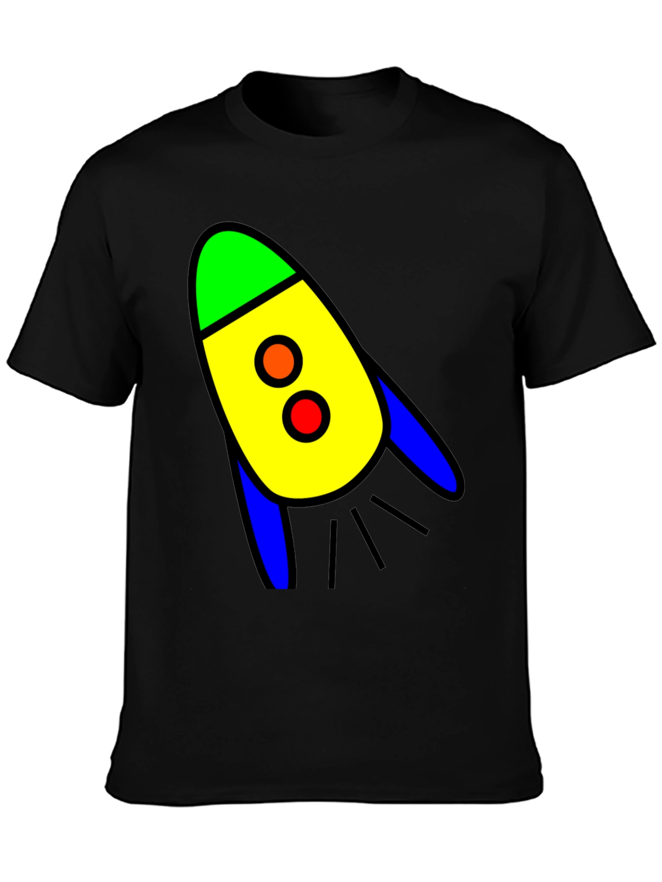 Rocket Graphic T-Shirt - Bold Cartoon Design