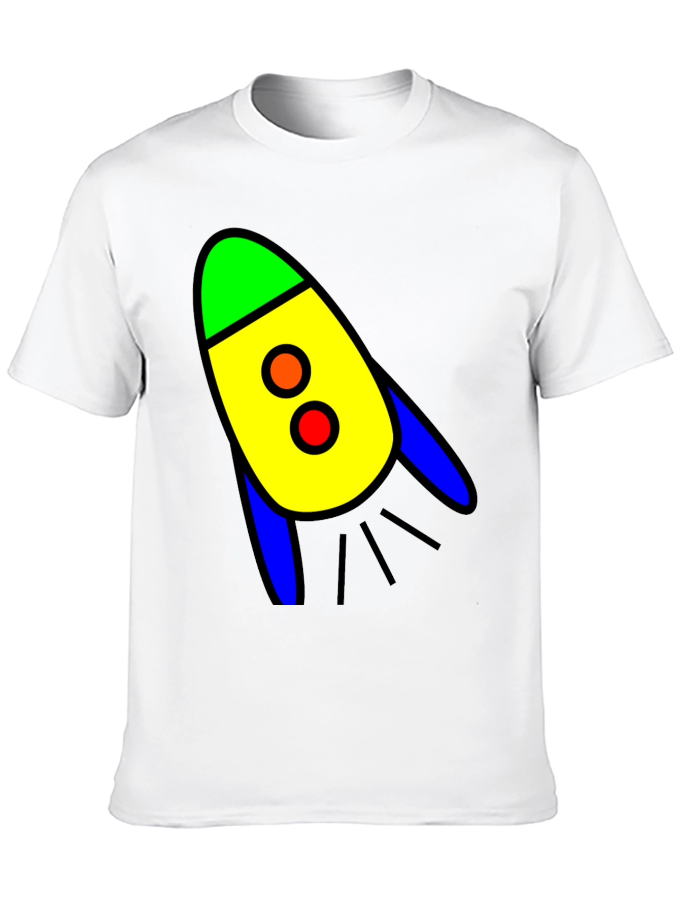 Rocket Graphic T-Shirt - Bold Cartoon Design