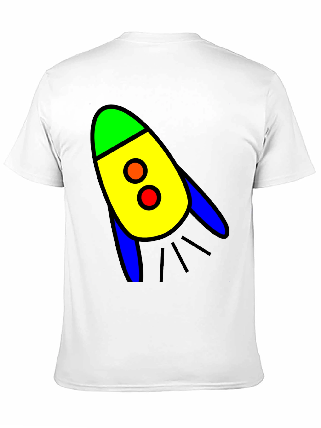 Rocket Graphic T-Shirt - Bold Cartoon Design
