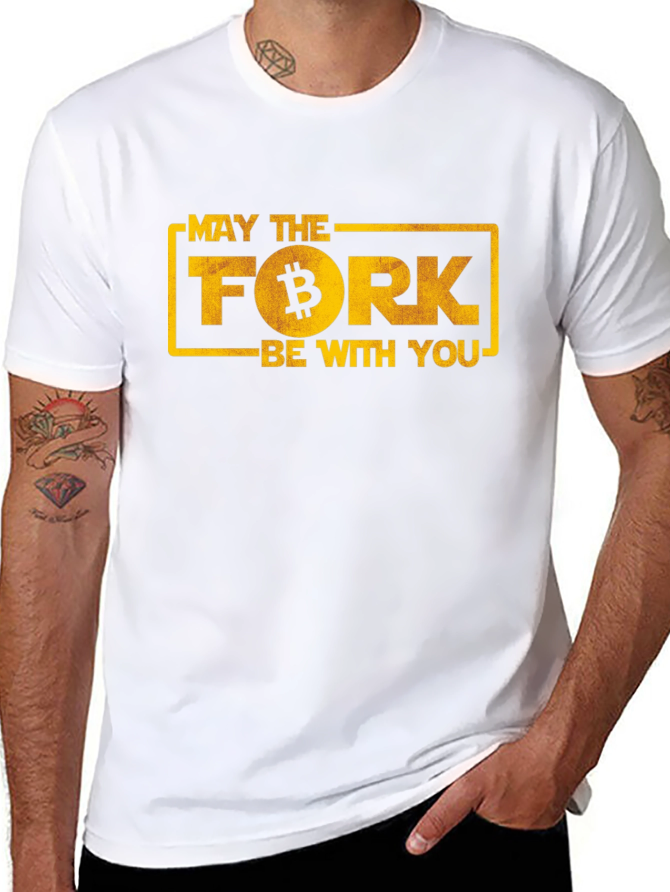 May The Fork Be With You Bitcoin T-Shirt