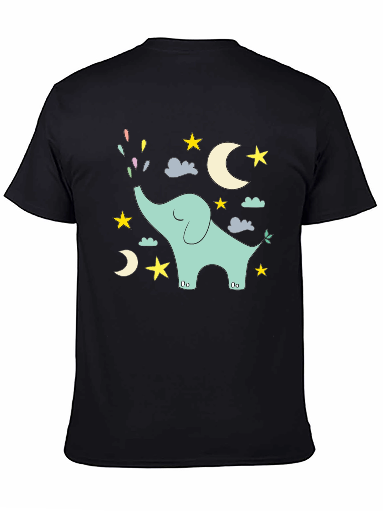 Dreamy Elephant Graphic Tee - Black