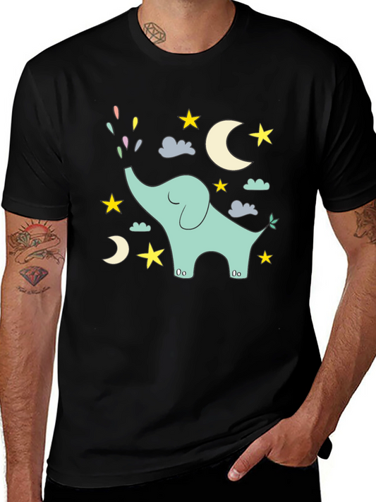 Dreamy Elephant Graphic Tee - Black