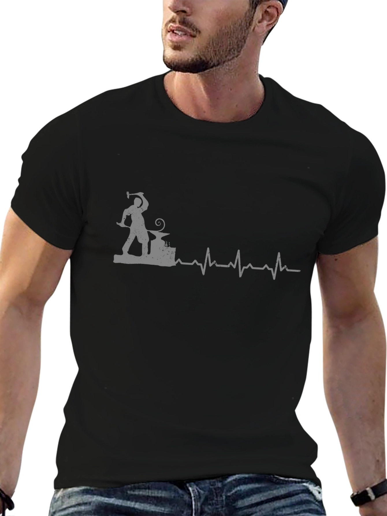 Blacksmith Heartbeat Graphic T-Shirt - Unique Design