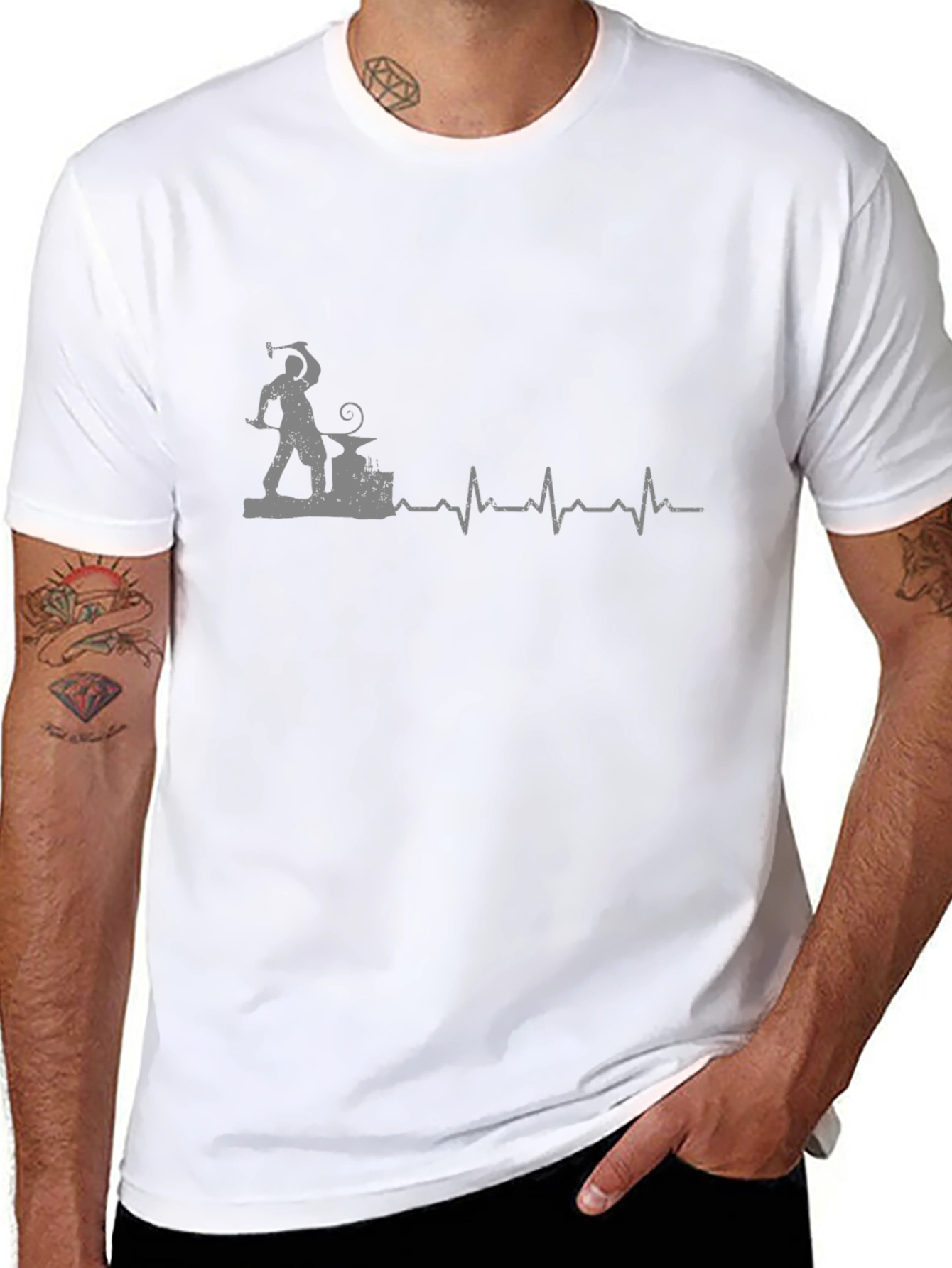 Blacksmith Heartbeat Graphic T-Shirt - Unique Design