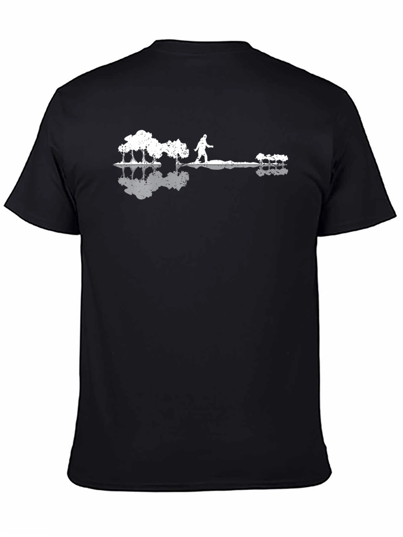 Nature Guitar Scene Mens Black T-Shirt