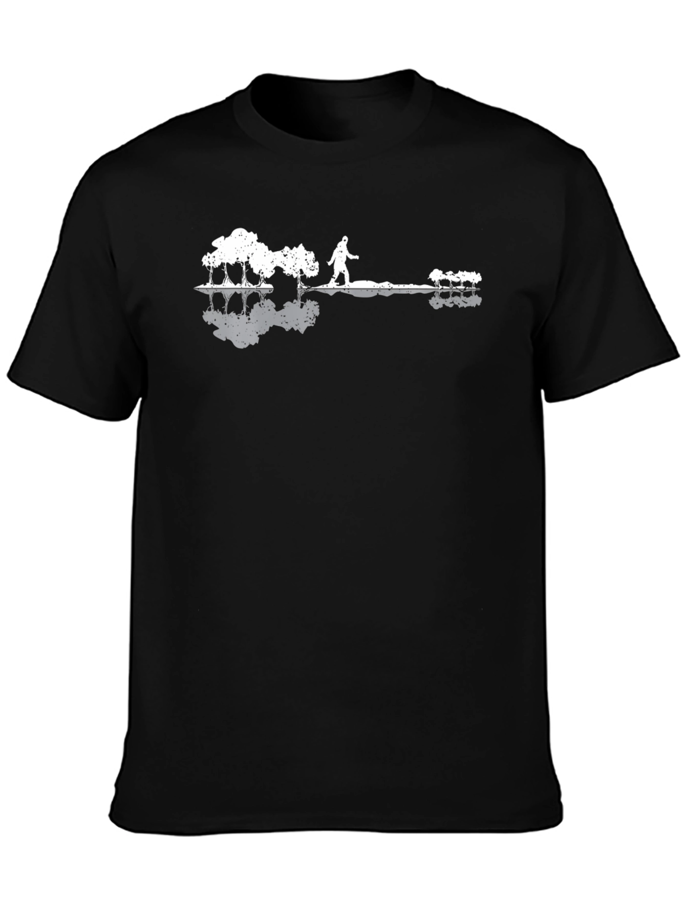 Nature Guitar Scene Mens Black T-Shirt